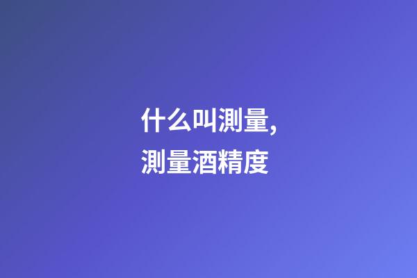 什么叫測量,測量酒精度-第1張-觀點-玄機派
