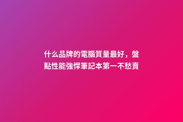 什么品牌的電腦質量最好，盤點性能強悍筆記本第一不愁賣-第1張-觀點-玄機派
