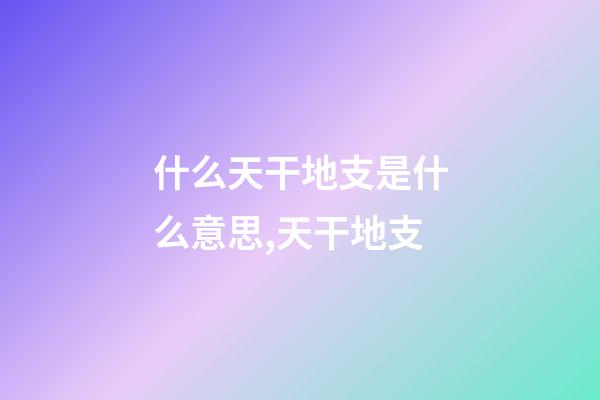 什么天干地支是什么意思,天干地支-第1張-觀點-玄機派
