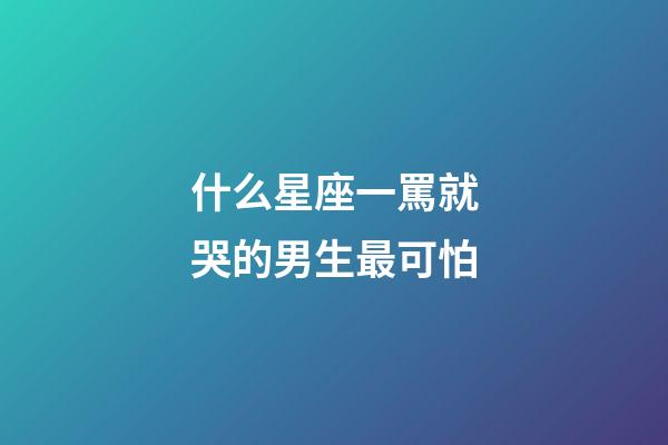 什么星座一罵就哭的男生最可怕-第1張-星座運勢-玄機派