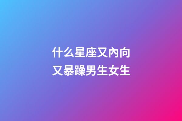 什么星座又內向又暴躁男生女生-第1張-星座運勢-玄機派