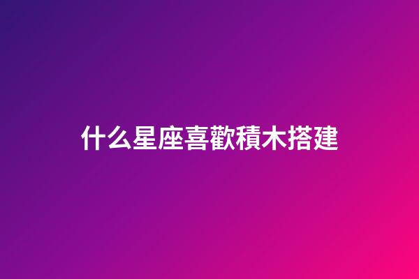 什么星座喜歡積木搭建