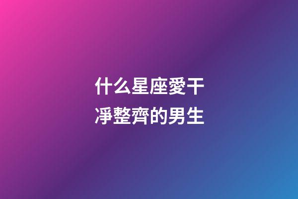 什么星座愛干凈整齊的男生-第1張-星座運勢-玄機派