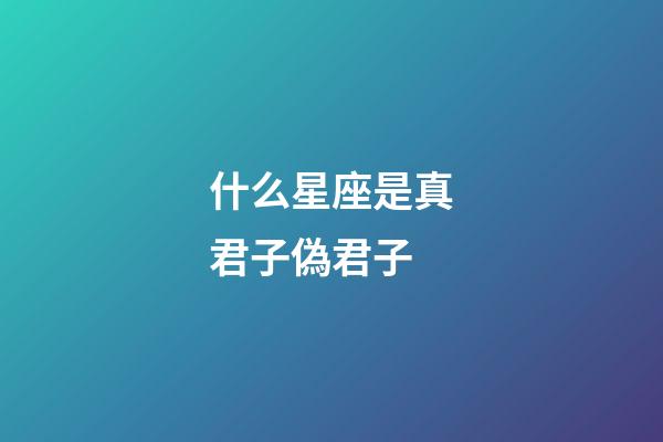 什么星座是真君子偽君子-第1張-星座運勢-玄機派