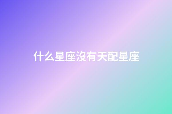 什么星座沒有天配星座