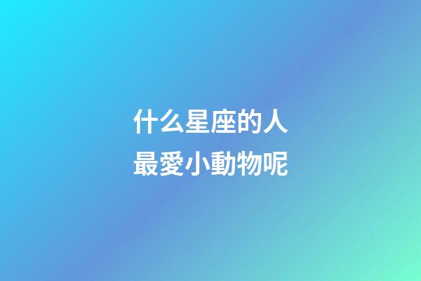 什么星座的人最愛小動物呢-第1張-星座運勢-玄機派