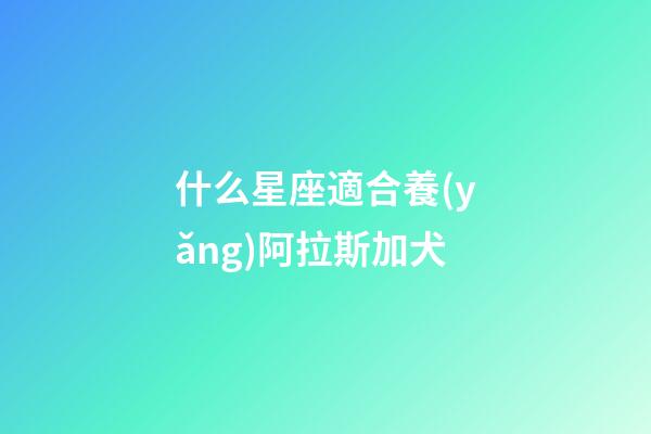什么星座適合養(yǎng)阿拉斯加犬-第1張-星座運(yùn)勢(shì)-玄機(jī)派