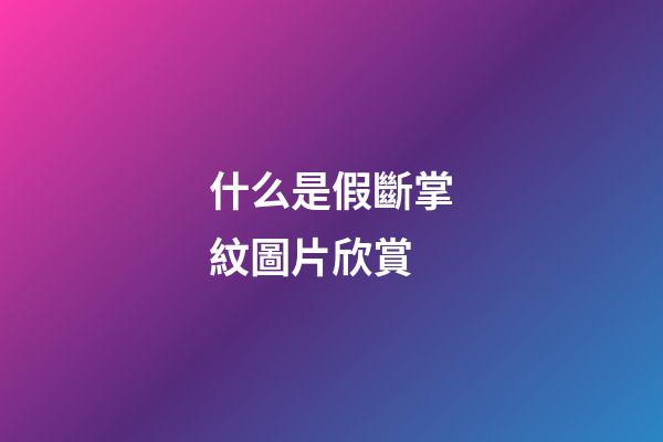 什么是假斷掌紋圖片欣賞