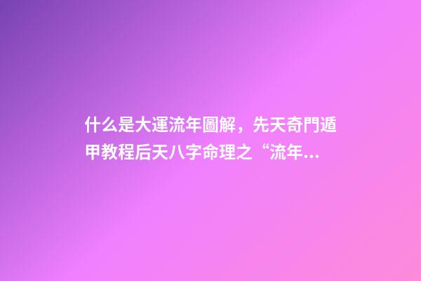什么是大運流年圖解，先天奇門遁甲教程后天八字命理之“流年”、“大運”謬誤-第1張-觀點-玄機派