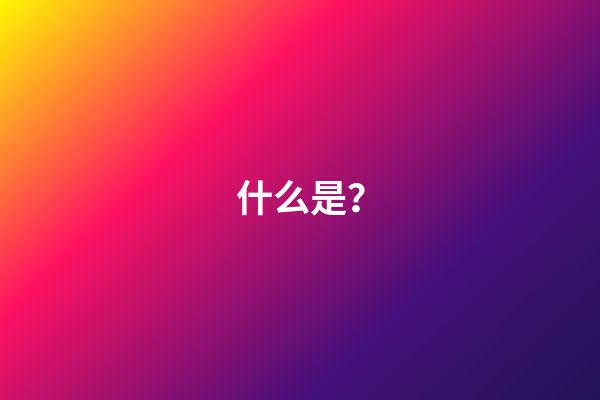 什么是？