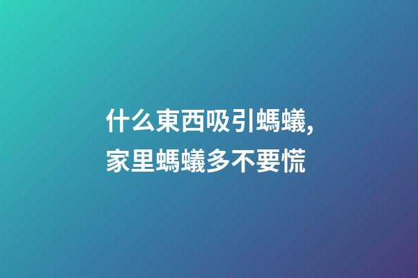 什么東西吸引螞蟻,家里螞蟻多不要慌-第1張-觀點-玄機派