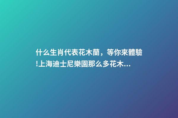 什么生肖代表花木蘭，等你來體驗!上海迪士尼樂園那么多花木蘭主題你找到了么