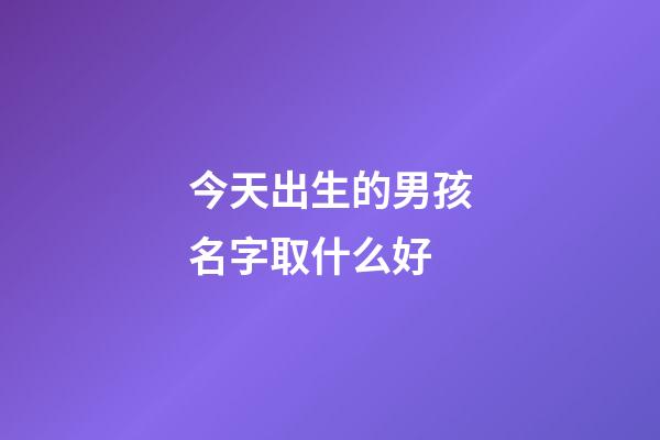 今天出生的男孩名字取什么好(今天出生的男孩名字取什么好聽)-第1張-男孩起名-玄機派