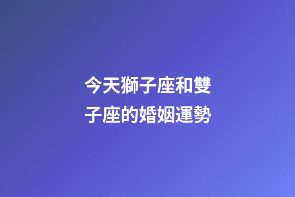 今天獅子座和雙子座的婚姻運勢-第1張-星座運勢-玄機派