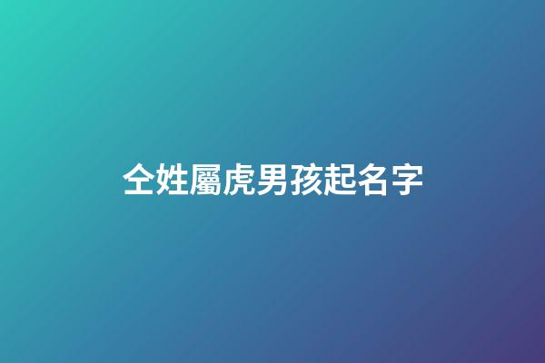 仝姓屬虎男孩起名字(姓仝的男孩名字)-第1張-男孩起名-玄機派