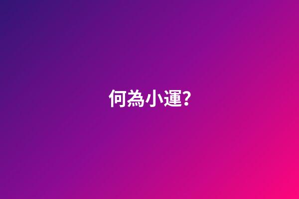 何為小運？
