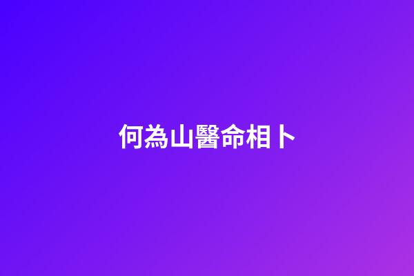 何為山醫命相卜