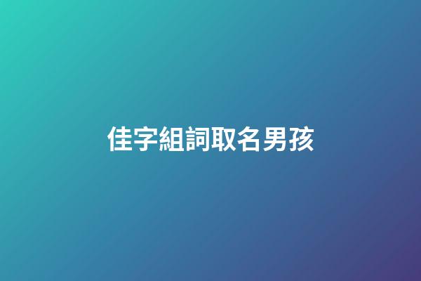 佳字組詞取名男孩(佳字組詞取名男孩名字)-第1張-男孩起名-玄機派