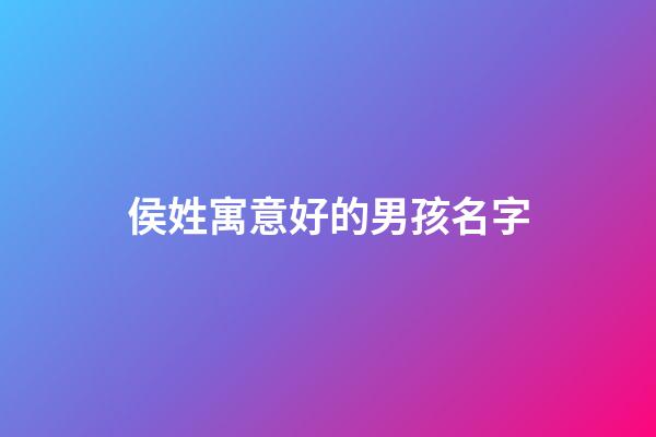 侯姓寓意好的男孩名字(侯姓男寶寶起名字)-第1張-男孩起名-玄機派
