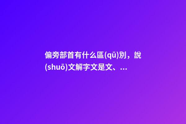 偏旁部首有什么區(qū)別，說(shuō)文解字文是文、字是字-第1張-觀點(diǎn)-玄機(jī)派