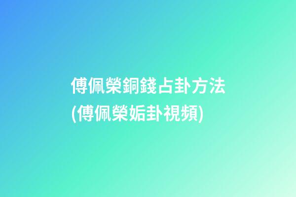 傅佩榮銅錢占卦方法(傅佩榮姤卦視頻)
