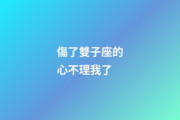 傷了雙子座的心不理我了-第1張-星座運(yùn)勢(shì)-玄機(jī)派