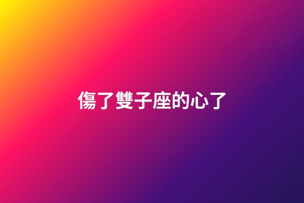 傷了雙子座的心了-第1張-星座運勢-玄機派