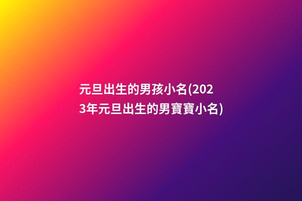 元旦出生的男孩小名(2023年元旦出生的男寶寶小名)