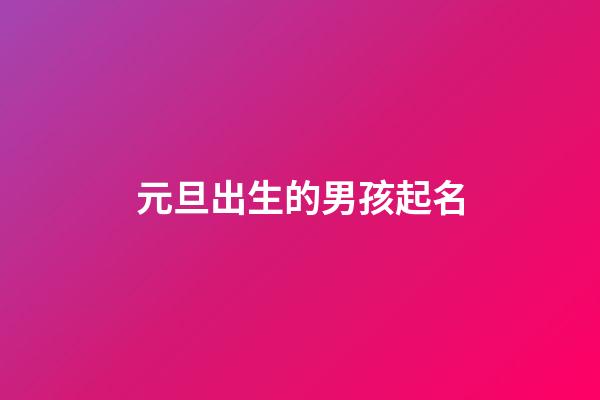 元旦出生的男孩起名(元旦出生的男孩起名大全)