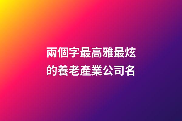 兩個字最高雅最炫的養老產業公司名