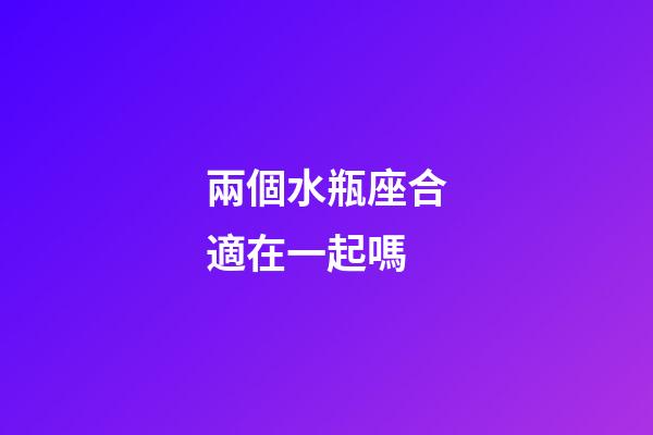 兩個水瓶座合適在一起嗎-第1張-星座運勢-玄機派