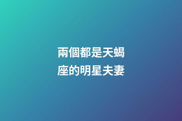 兩個都是天蝎座的明星夫妻-第1張-星座運勢-玄機派