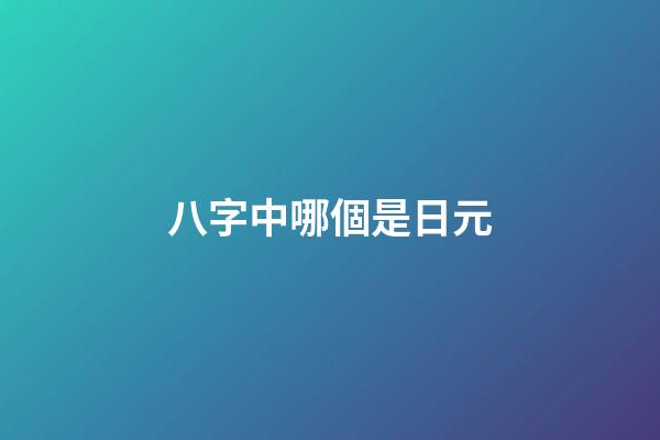 八字中哪個是日元