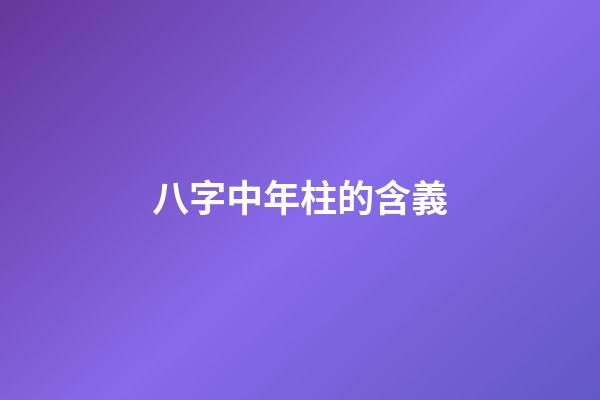 八字中年柱的含義