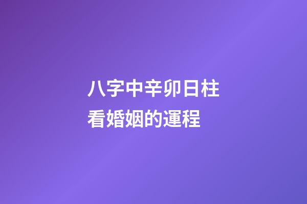 八字中辛卯日柱看婚姻的運程
