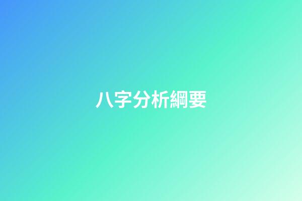 八字分析綱要