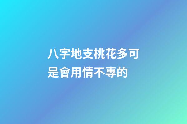 八字地支桃花多可是會用情不專的