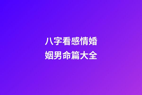 八字看感情婚姻男命篇大全