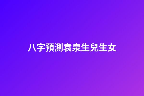 八字預測袁泉生兒生女