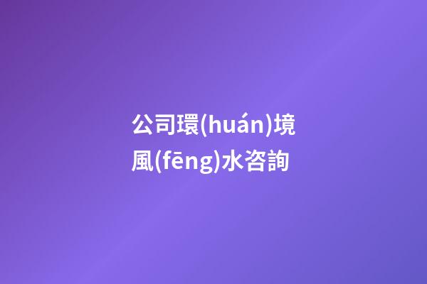 公司環(huán)境風(fēng)水咨詢