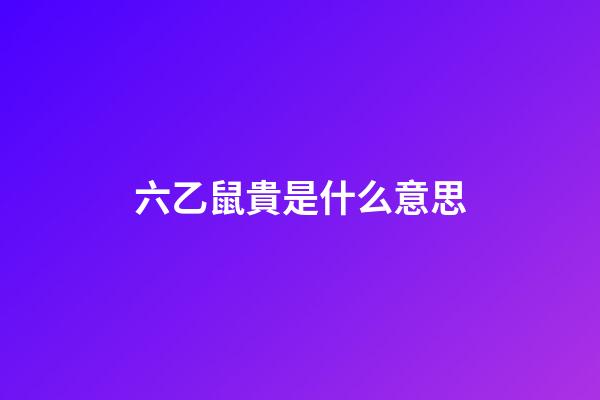 六乙鼠貴是什么意思