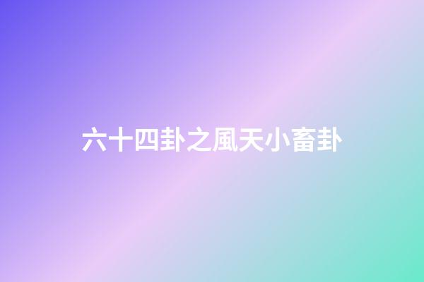 六十四卦之風天小畜卦