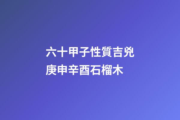 六十甲子性質吉兇庚申辛酉石榴木