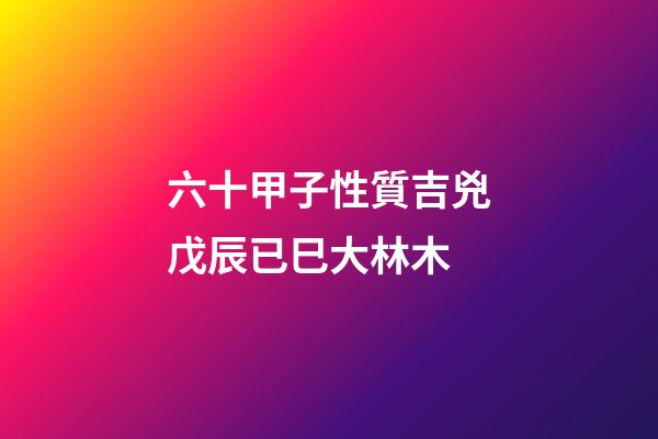 六十甲子性質吉兇戊辰已巳大林木