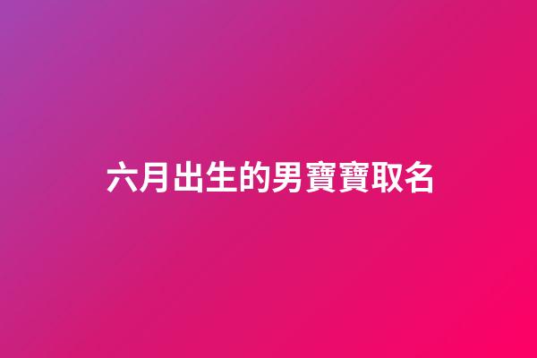 六月出生的男寶寶取名(陽歷六月出生的男孩適合的名字)