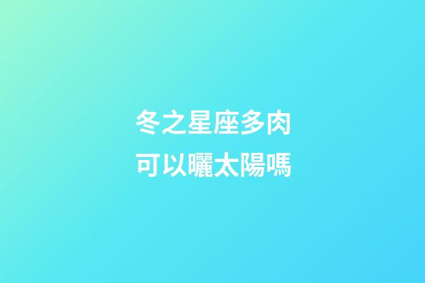 冬之星座多肉可以曬太陽嗎