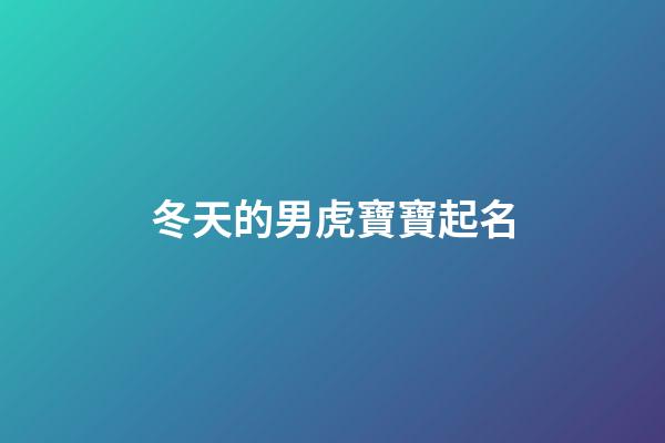 冬天的男虎寶寶起名(虎年冬季出生的男寶寶名字)-第1張-男孩起名-玄機派