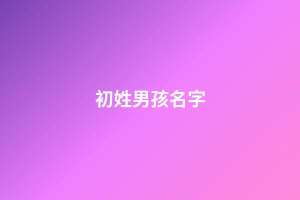 初姓男孩名字(初字男孩取名)-第1張-男孩起名-玄機派