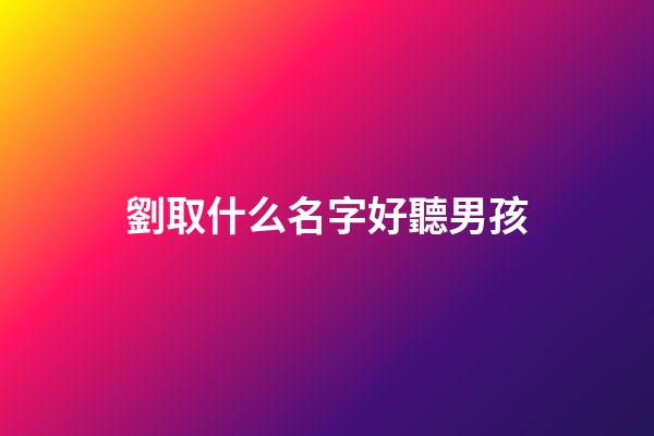 劉取什么名字好聽男孩(劉取什么名字好聽男孩子)-第1張-男孩起名-玄機派