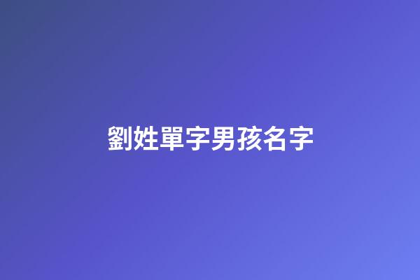 劉姓單字男孩名字(姓劉的男孩單字名)-第1張-男孩起名-玄機派